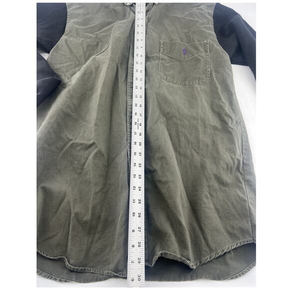 Vintage Ralph Lauren Shirt Mens Extra Large Green Sweatshirt Sleeves Button - Picture 3 of 8